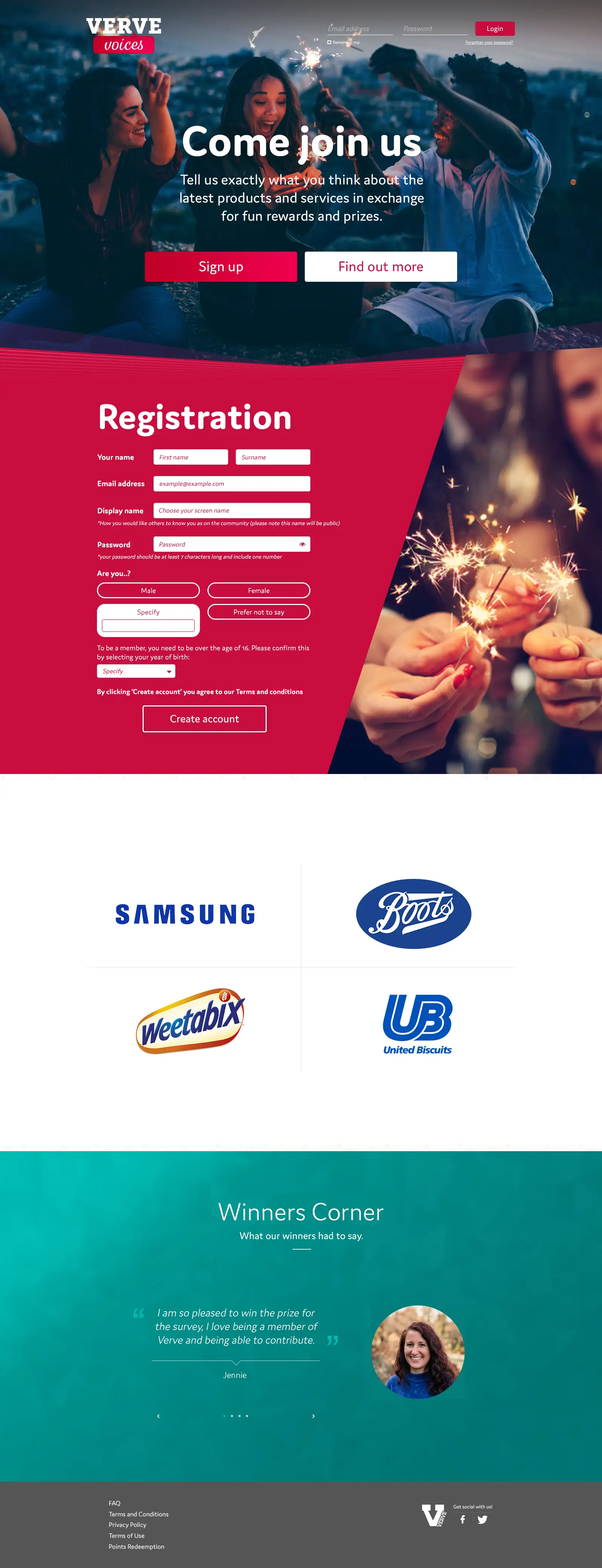 Verve Voices login page redesign