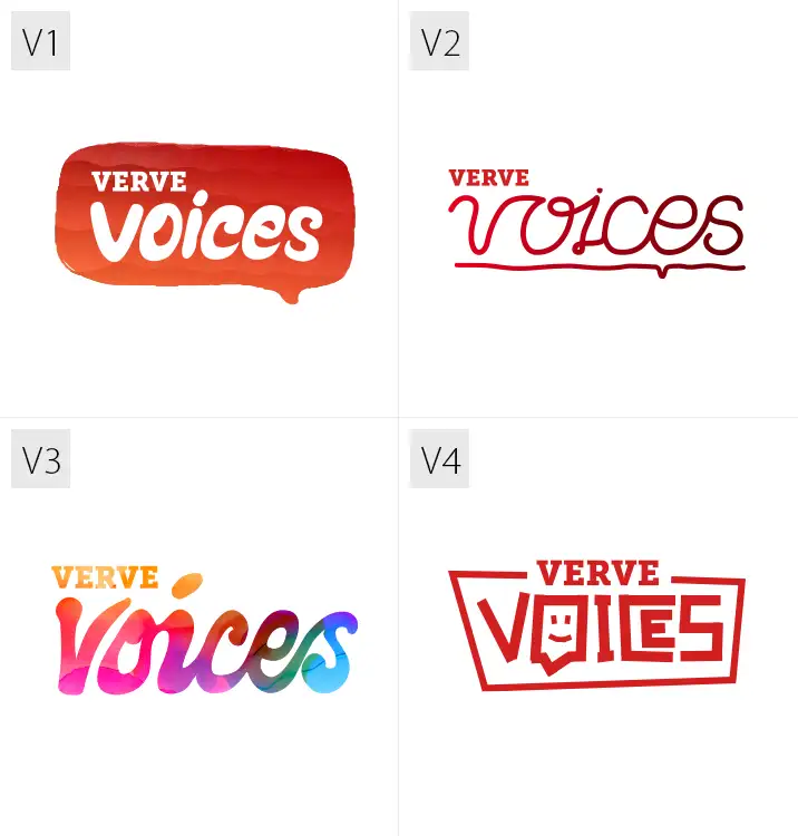 Verve Voices logo concepts